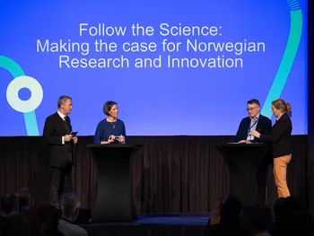 Idar Kreutzer, NHO and Filippa Kull, Stockholm Science City in dialogue with&amp;#160;Kjetil&amp;#160;Taskn, Oslo University Hospital/University of Oslo and Alexandra Bech Gj?rv, President and CEO SINTEF.