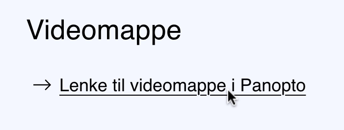 Panopto lenke fra semesterside